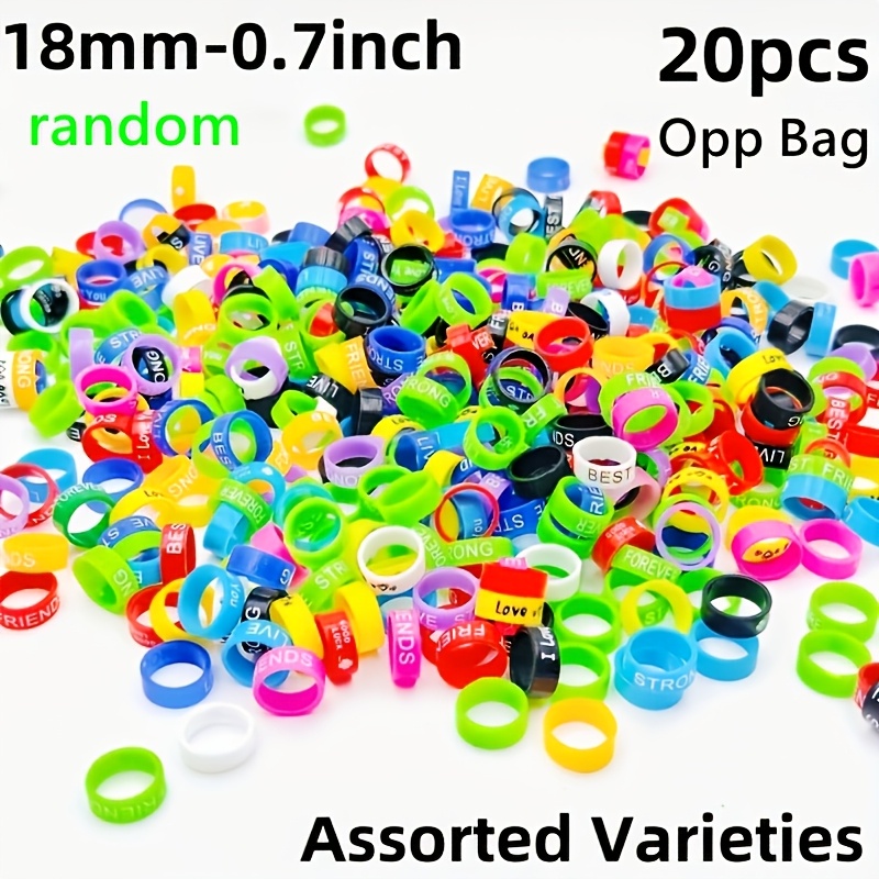 Mixed Styles Silicone Printed Rings Set